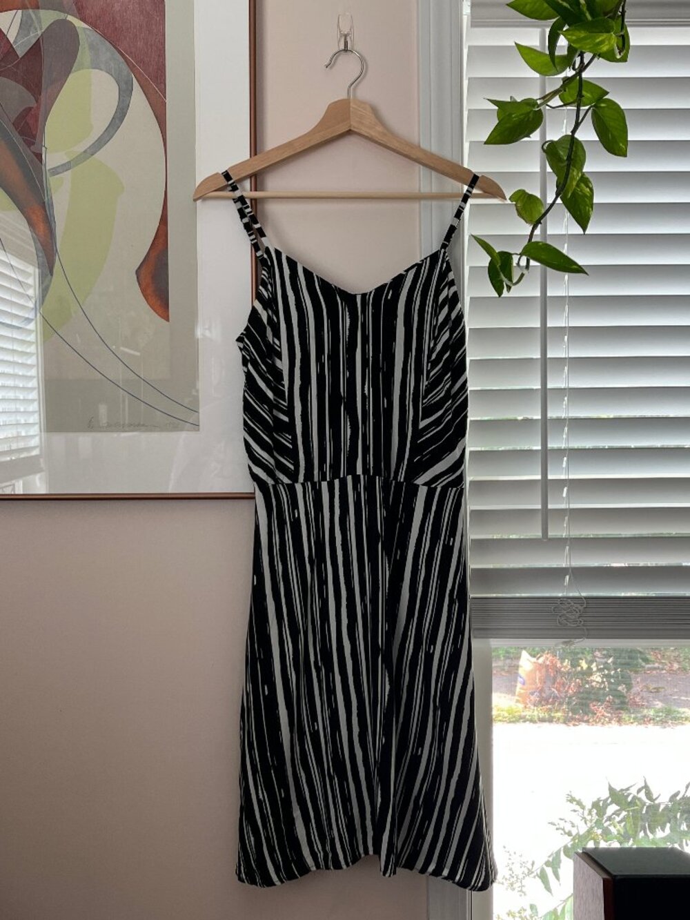Black & White Stripe Spaghetti Strap Dress